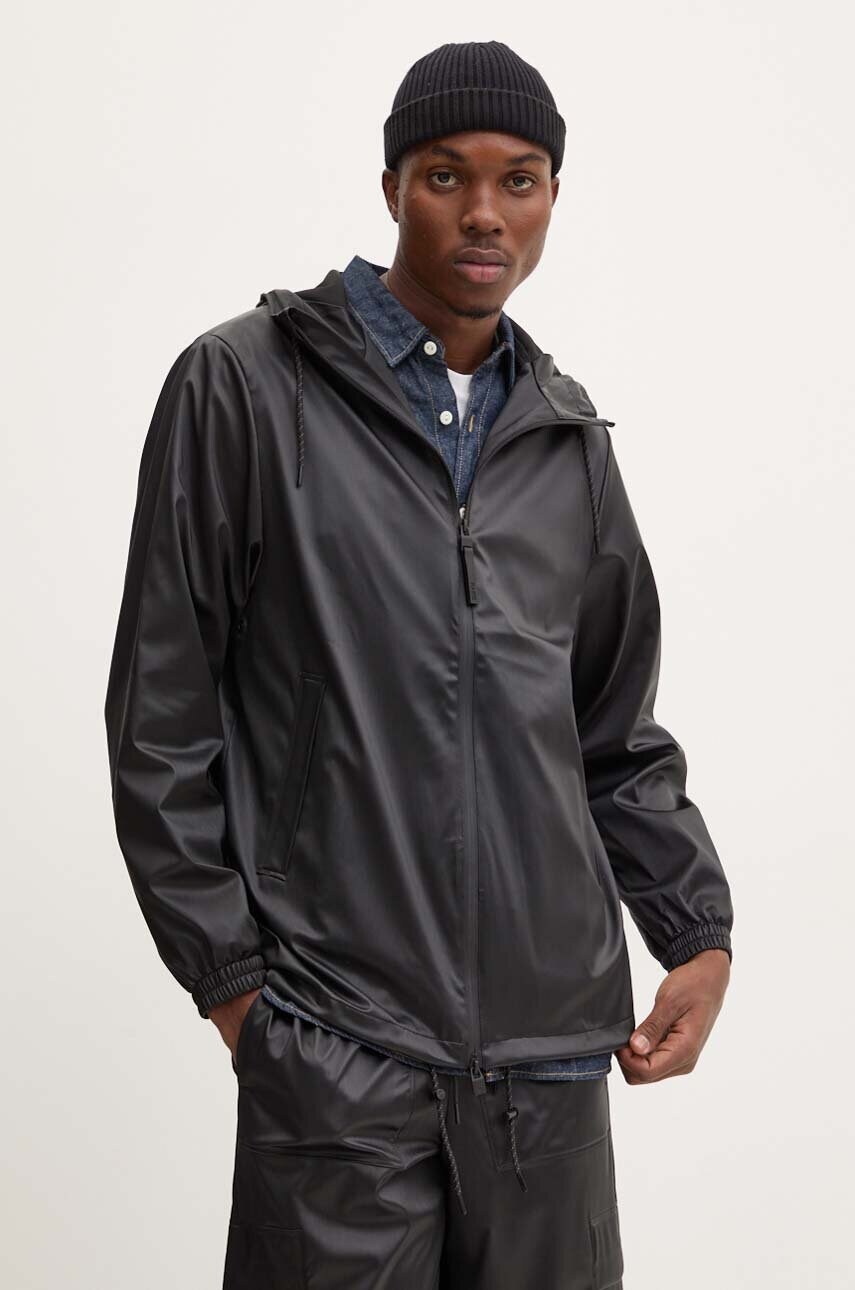 Куртка Rains Storm Breaker W3 колір чорний перехідна oversize 18370-84