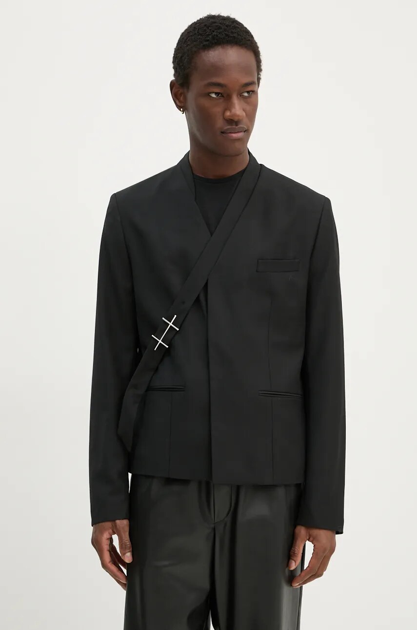 Піджак з домішкою вовни Heliot Emil колір чорний AW24.M.04.045.BLK01