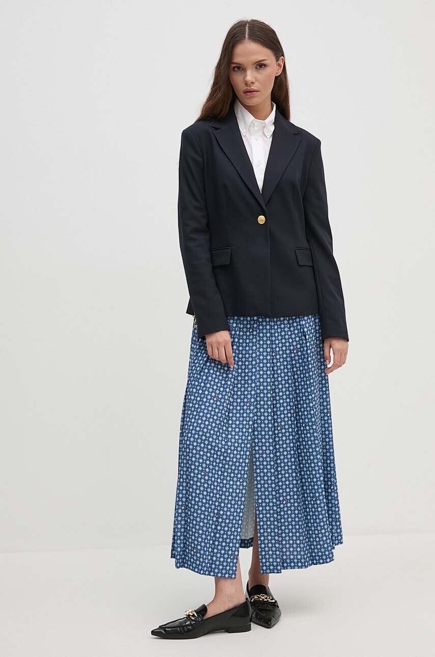 Піджак Tommy Hilfiger колір синій однобортний однотонний WW0WW42246
