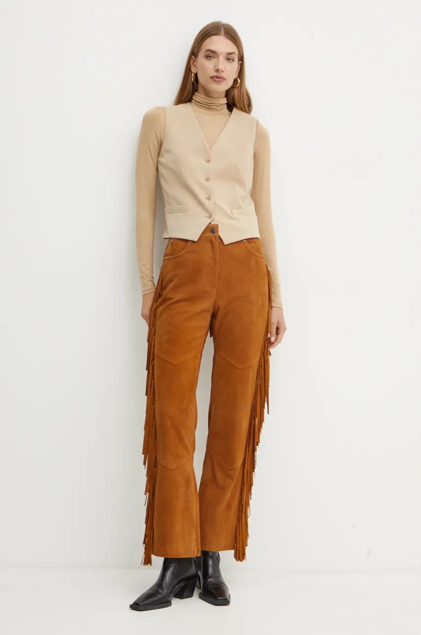 Безрукавка Weekend Max Mara колір коричневий однобортна 2425916011600