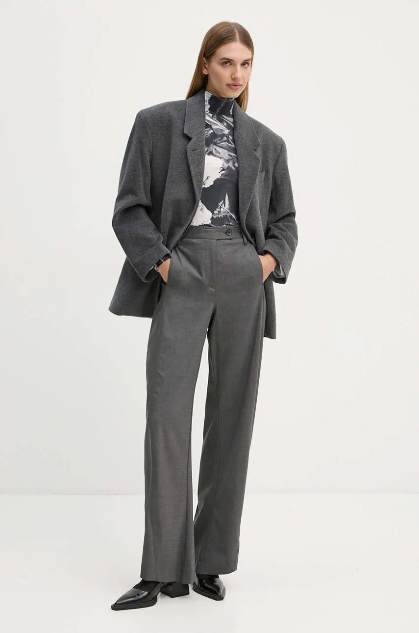 Вовняний піджак Remain Heavy Wool Blazer колір сірий однобортний однотонний 501887514