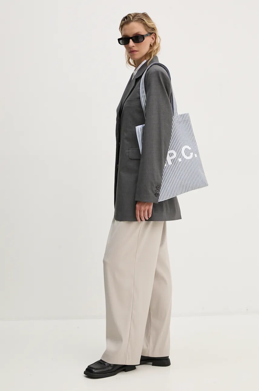 Піджак з домішкою вовни Remain Boxy Blazer колір сірий однобортний однотонний 5018971959