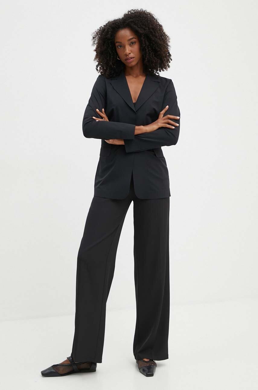 Піджак Max Mara Leisure колір чорний однобортний однотонний 2426916017600