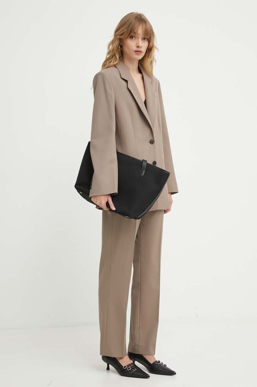 Піджак By Malene Birger OPHIE колір коричневий однобортний однотонний Q72526001