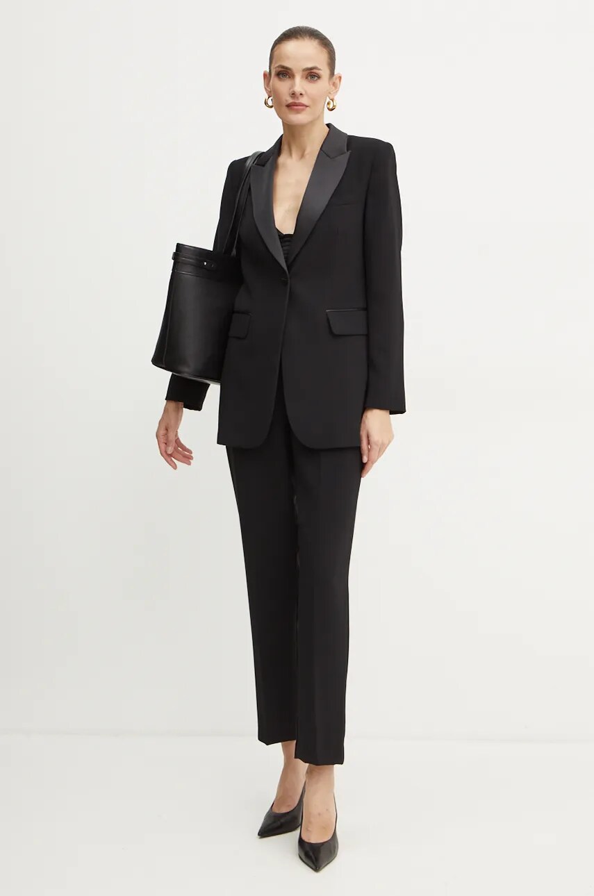 Піджак Armani Exchange колір чорний однобортний однотонний 6DYG35 YN5YZ