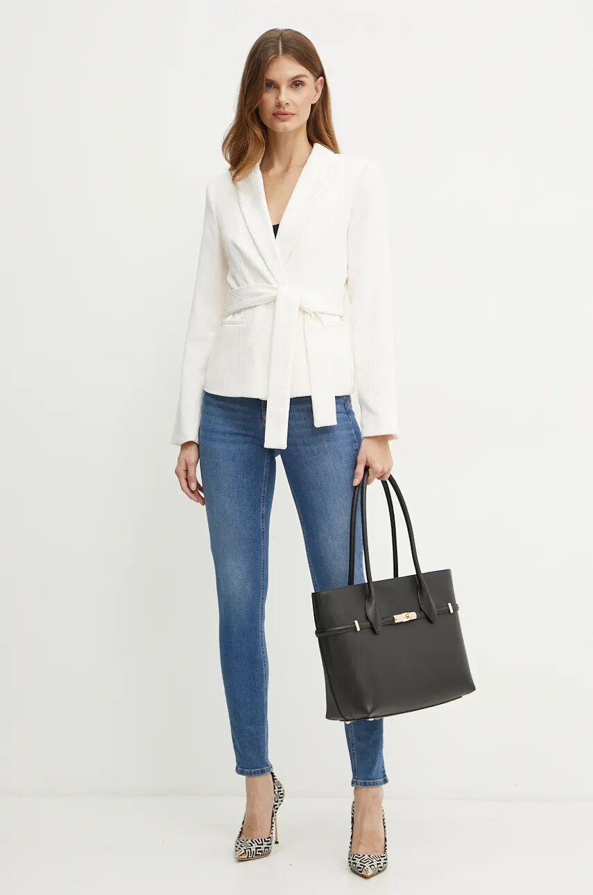 Вельветовий піджак Armani Exchange колір рожевий без застібки однотонний 6DYG48 YN8ZZ
