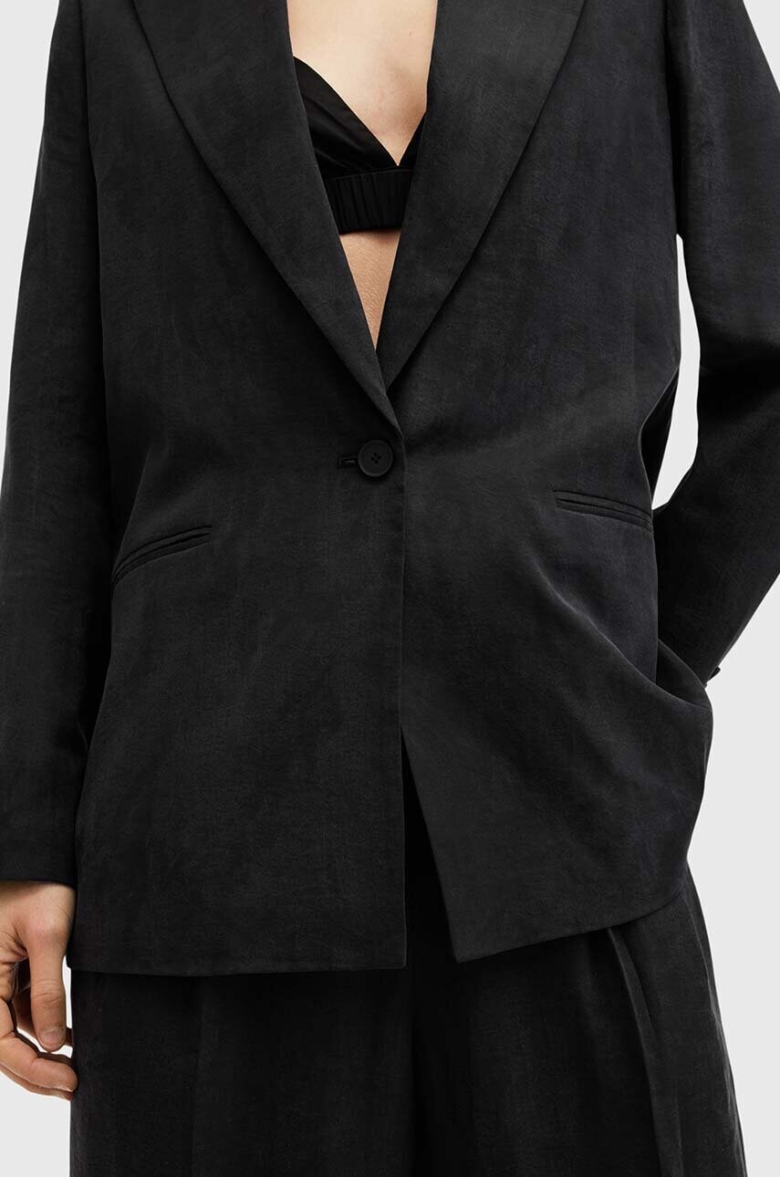 Піджак AllSaints AVERIE TEN BLAZER колір чорний однобортний однотонний W026QC
