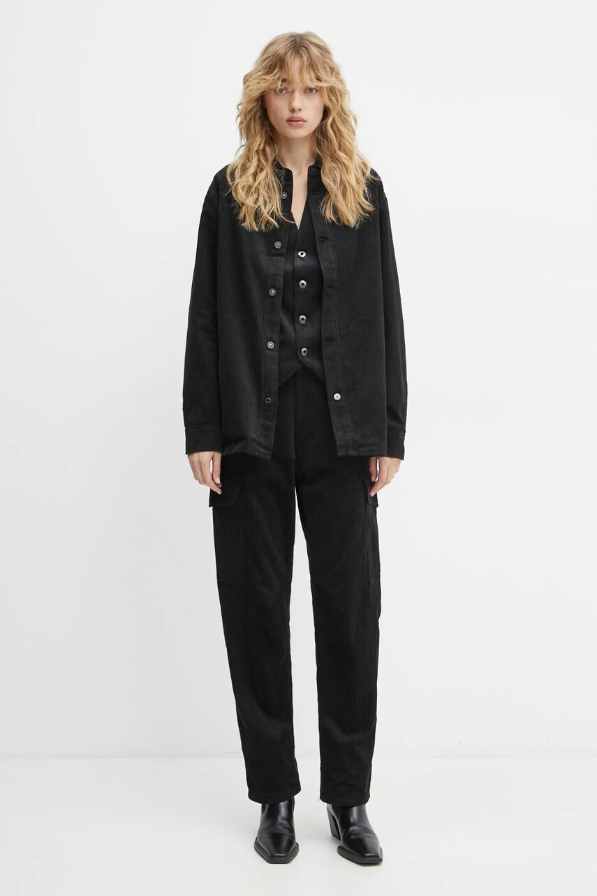 Велюровий жилет G-Star Raw колір чорний однобортний D25290-D727