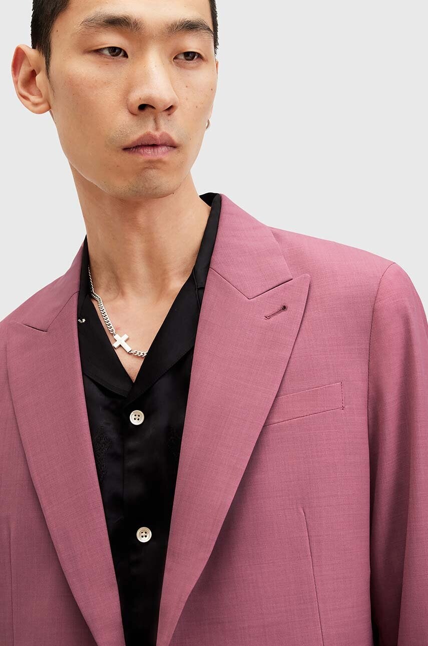 Піджак з вовною AllSaints AURA колір рожевий M001QA