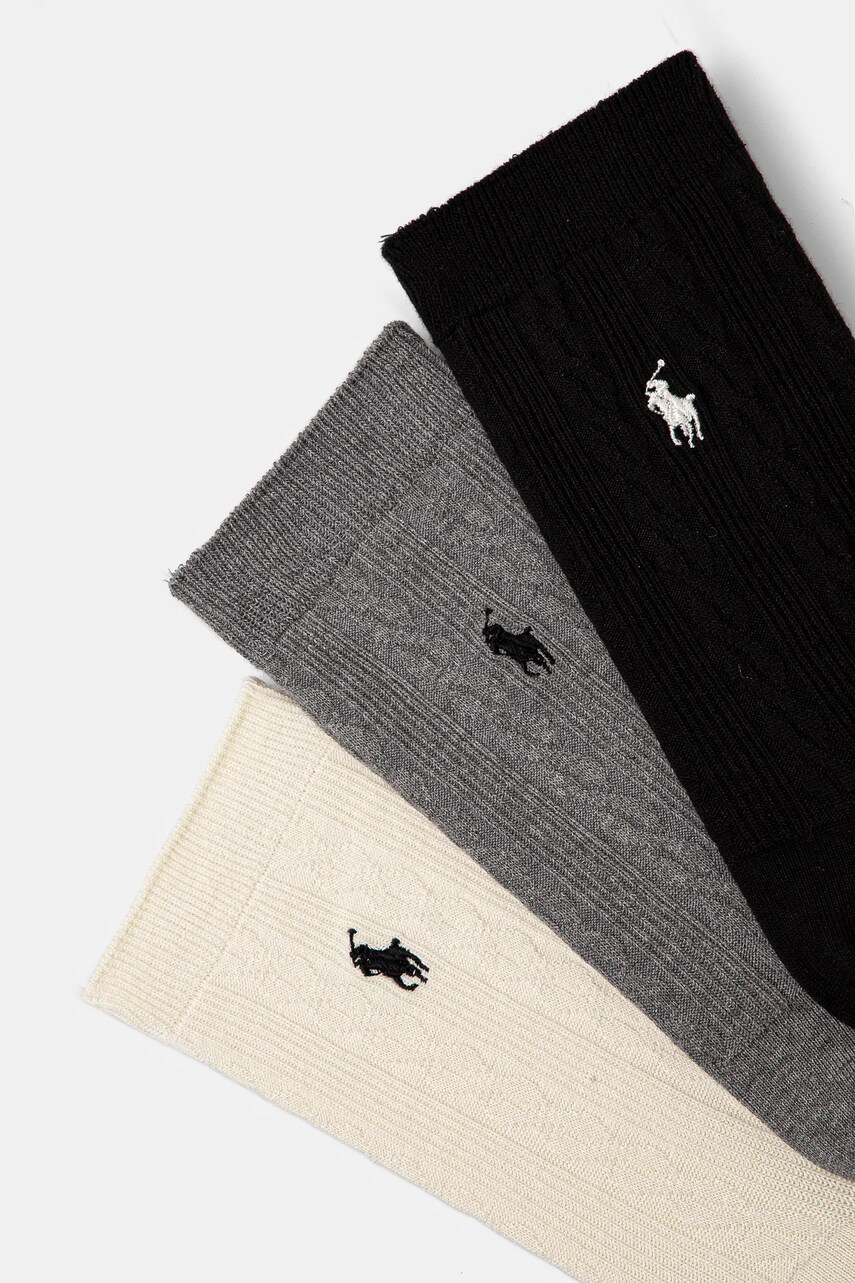 Шкарпетки Polo Ralph Lauren 3-pack жіночі колір чорний 455955242