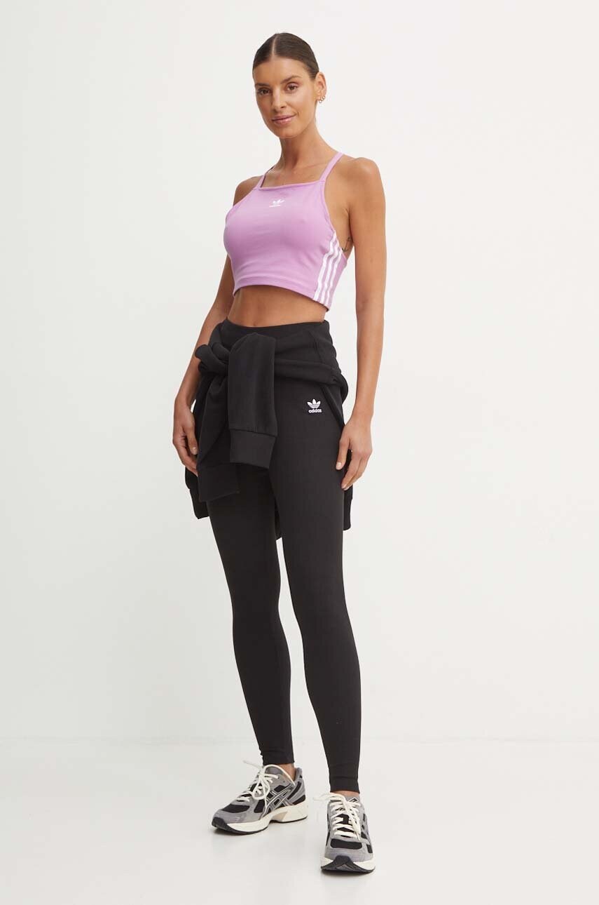 Легінси adidas Originals жіночі колір чорний однотонні IY9645