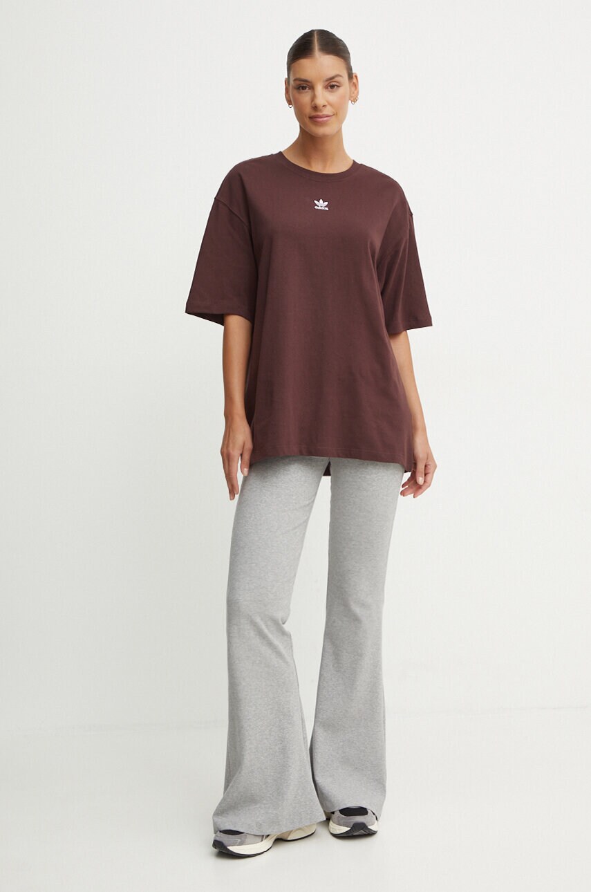 Легінси adidas Originals жіночі колір сірий однотонні IY9674