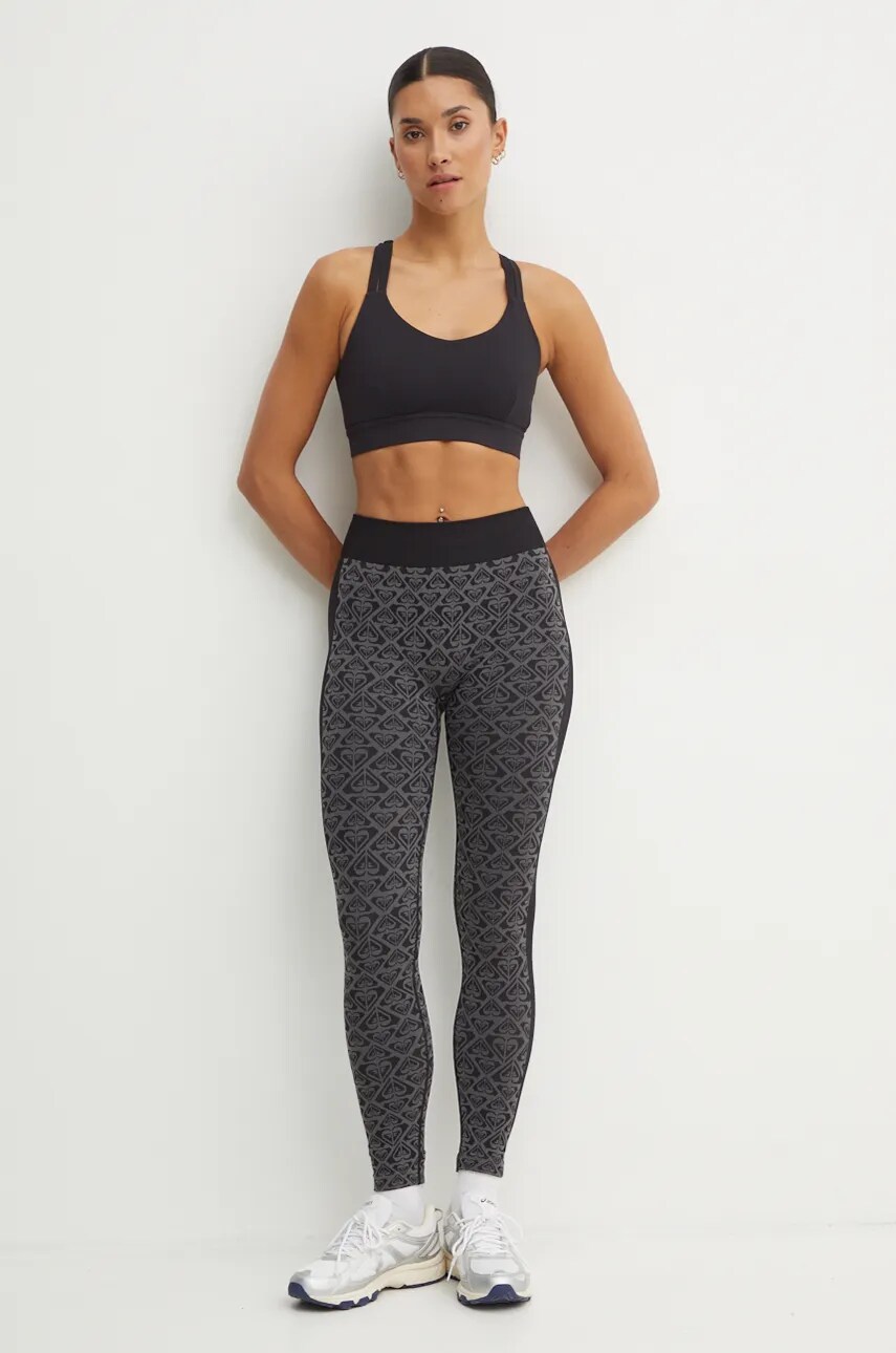 Легінси для йоги Roxy Chill Out Seamless колір чорний візерунок ERJNP03596