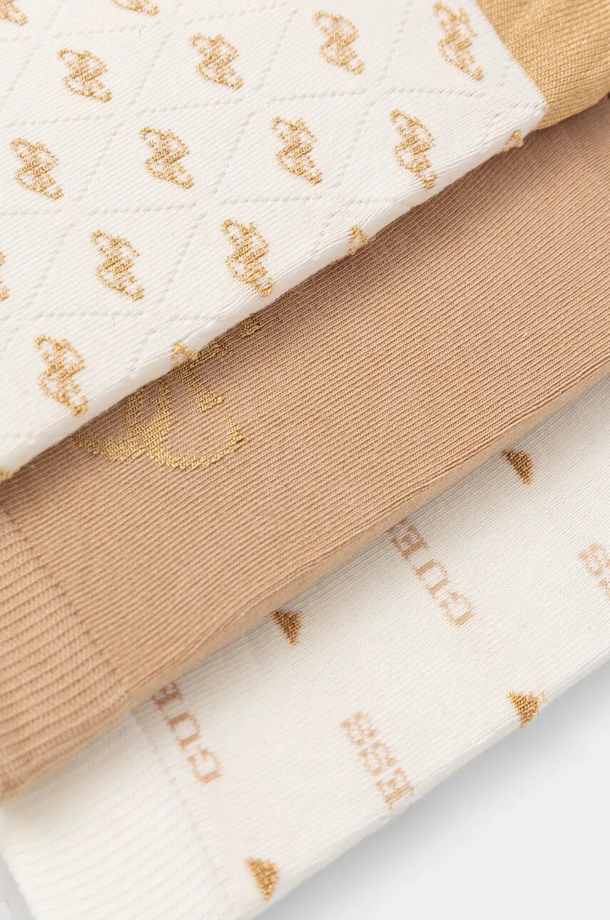 Шкарпетки Guess 3-pack жіночі колір бежевий O4BG03.KCJ20