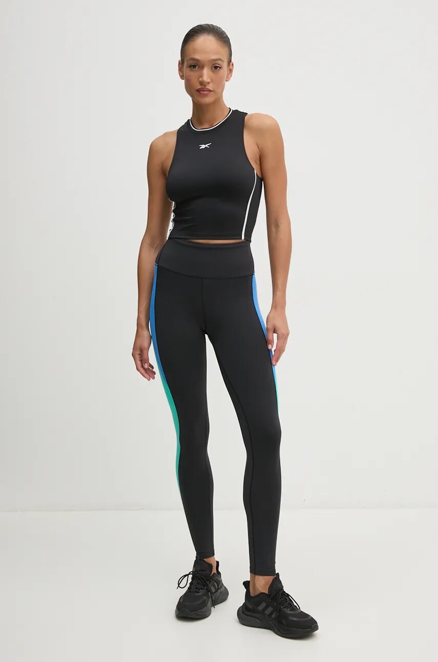 Легінси Reebok Lux Colourblock жіночі колір чорний візерунок 100205609