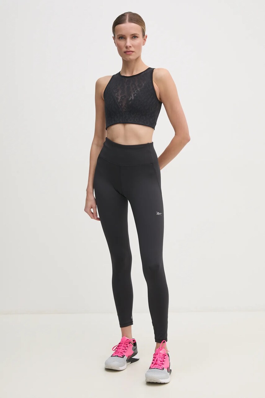 Легінси для тренувань Reebok LUX Collection колір чорний однотонні 100205639