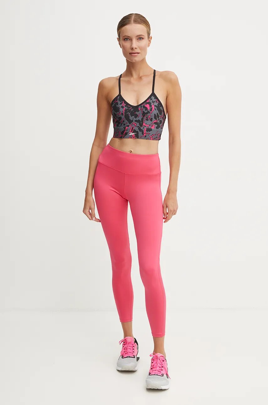 Легінси для тренувань Reebok Workout Ready колір рожевий однотонні 100205353