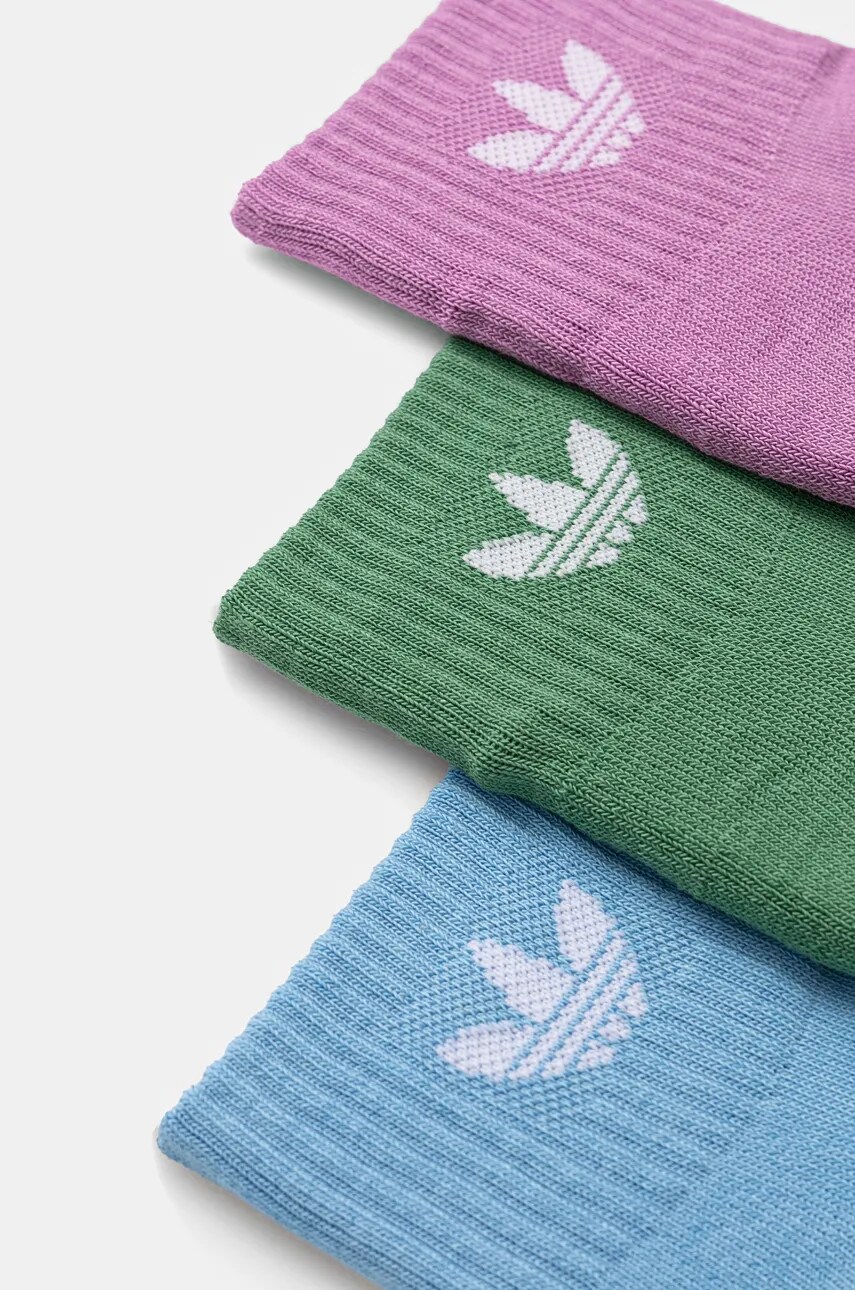 Шкарпетки adidas Originals 3-pack жіночі колір зелений IX5241