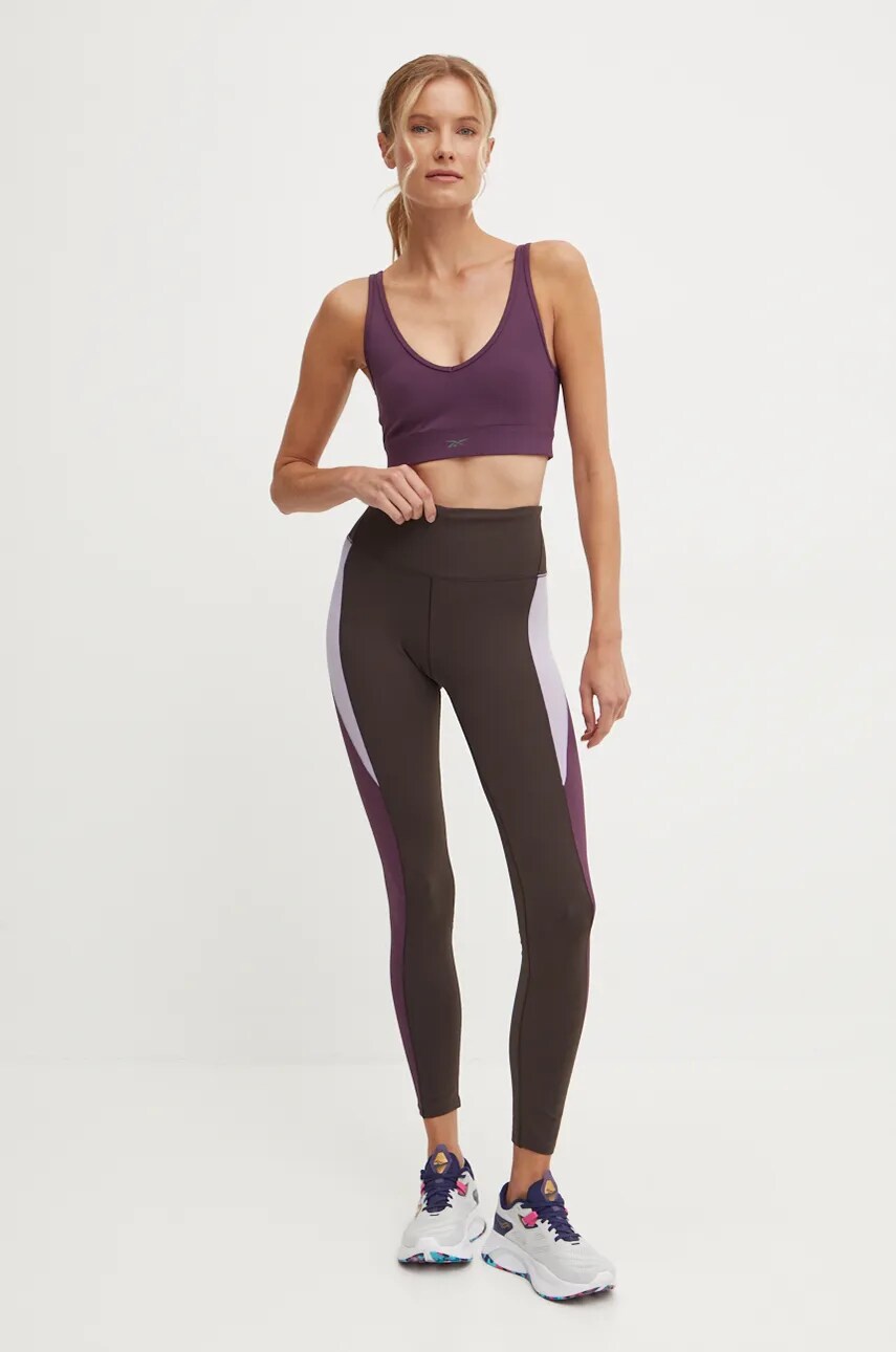 Легінси для тренувань Reebok LUX Colorblock колір коричневий візерунок 100205612