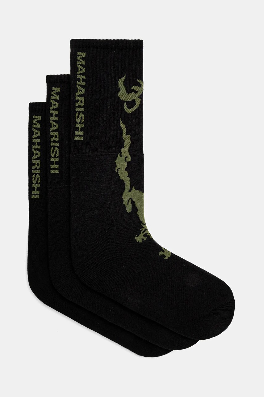 Шкарпетки Maharishi Bonsai Dragon Sport Socks 3 Pack 3-pack чоловічі колір чорний 1402.BLACK