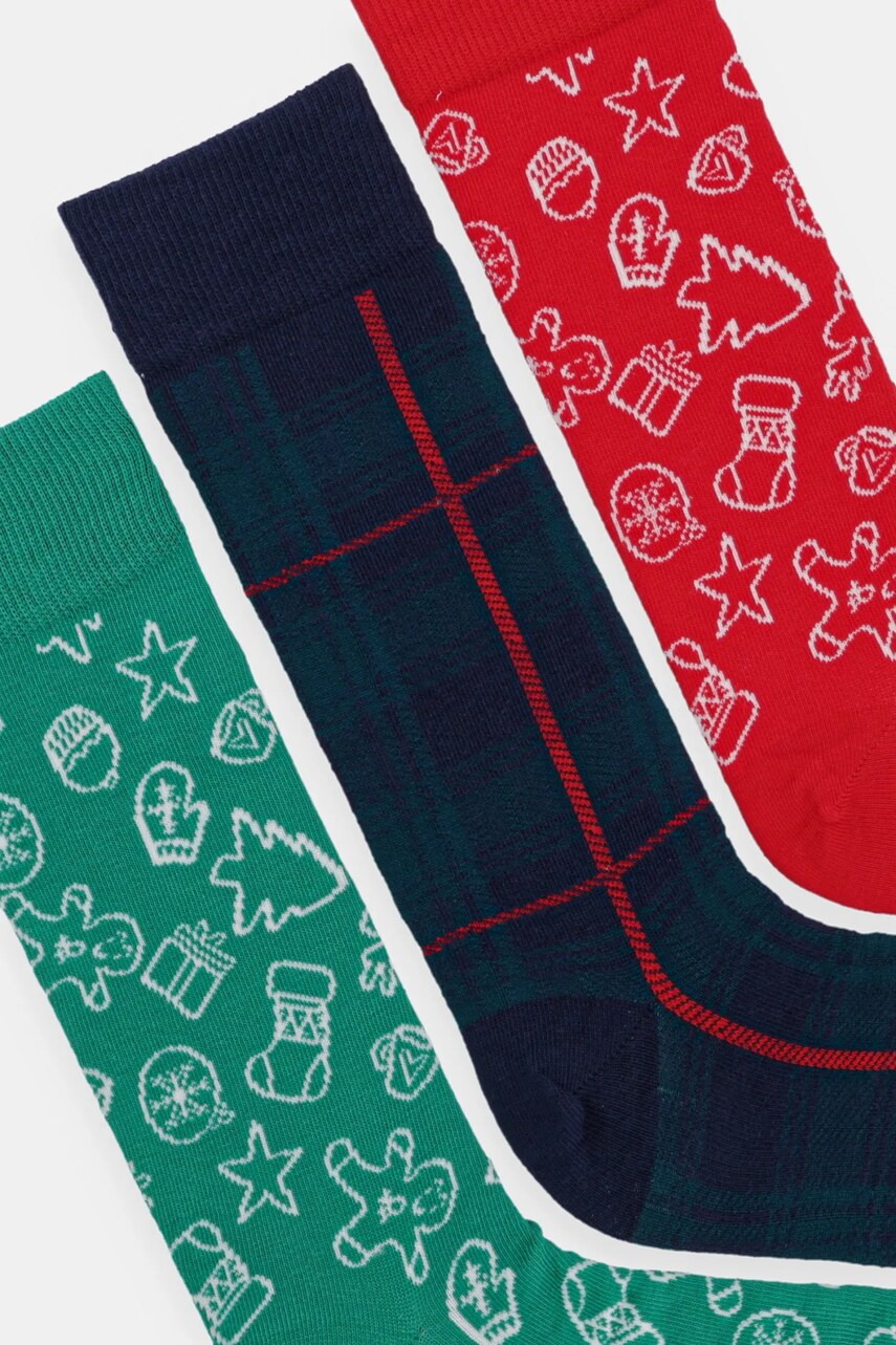 Шкарпетки United Colors of Benetton Giftbox 3-pack колір червоний 6AO32702U