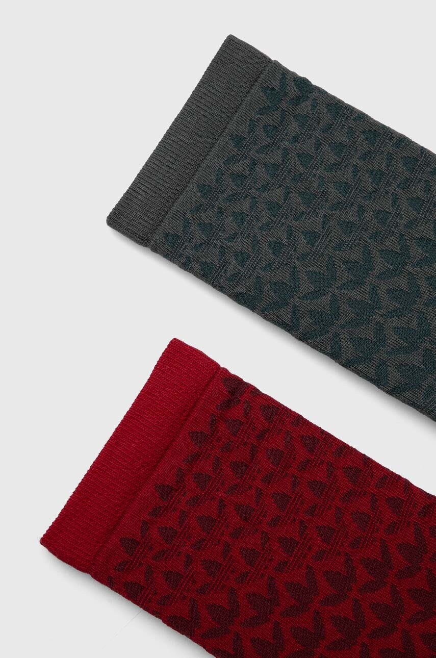 Шкарпетки adidas Originals 2-pack колір бордовий IX7636