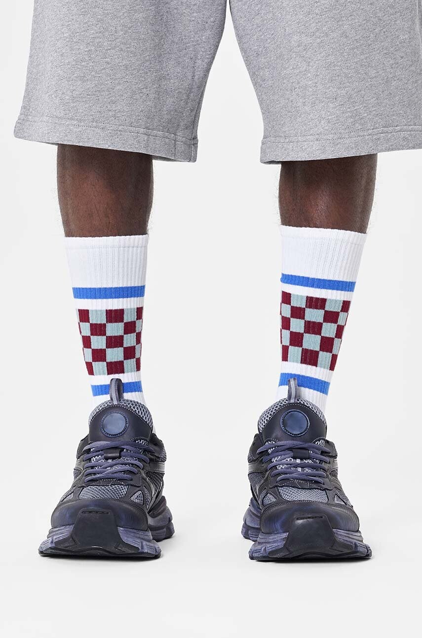Шкарпетки Happy Socks Checked Stripe Sneaker Sock колір білий P001876