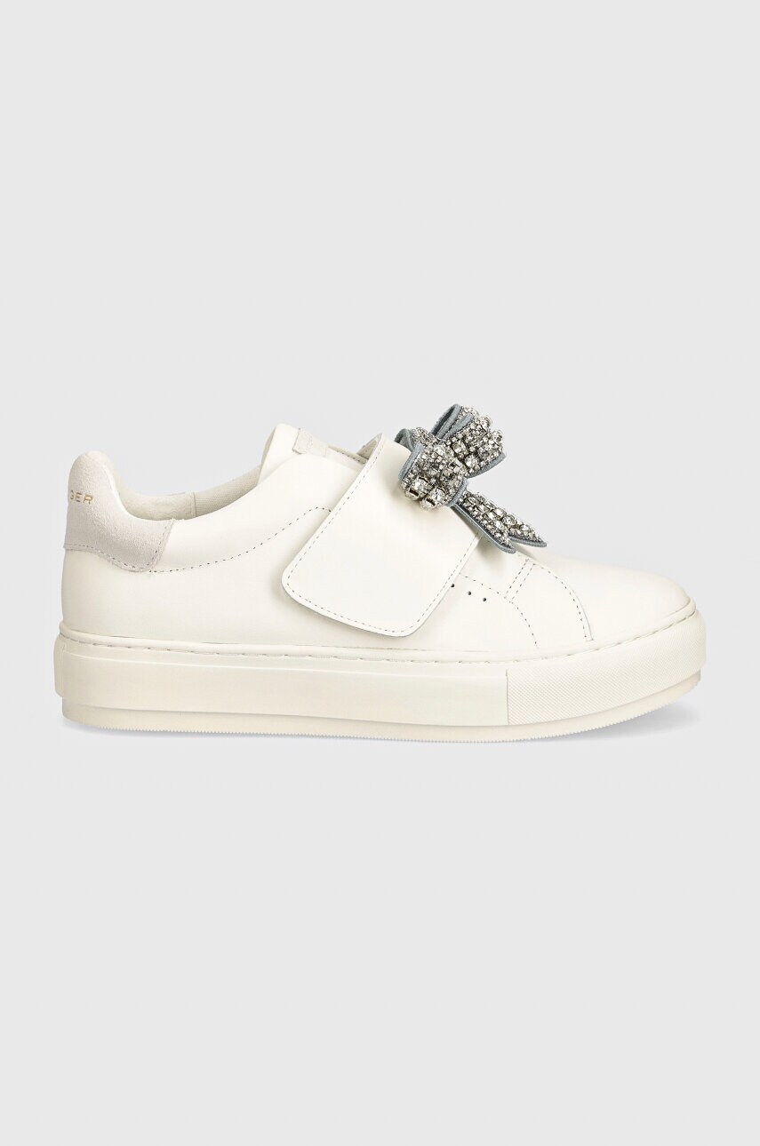 Шкіряні кросівки Kurt Geiger London Laney Bow колір білий 31567109
