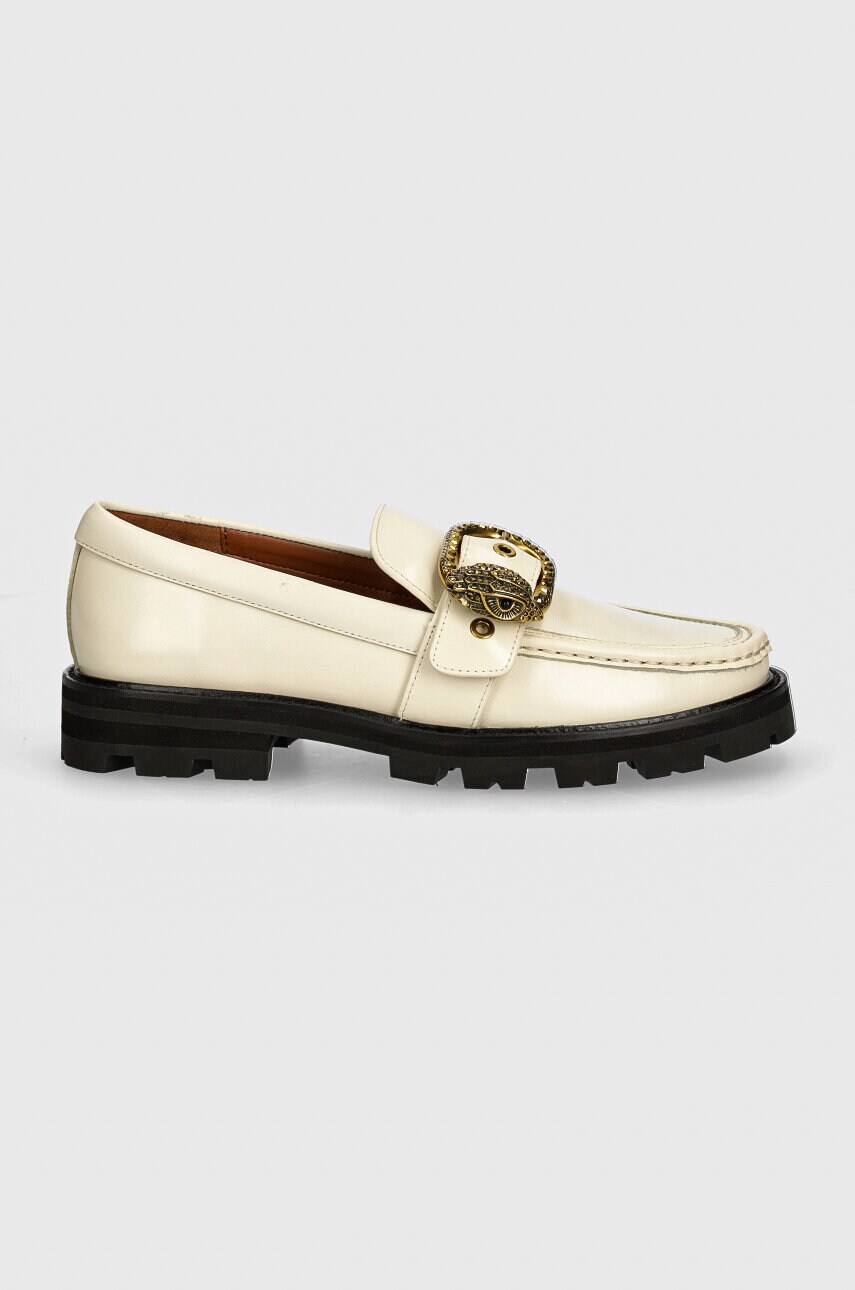 Шкіряні мокасини Kurt Geiger London Mayfair Chunky Loafer жіночі колір бежевий на плоскому ходу 573010109