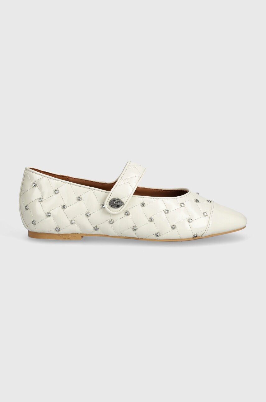 Шкіряні балетки Kurt Geiger London Orbit Ballet Flat колір бежевий  2658041309