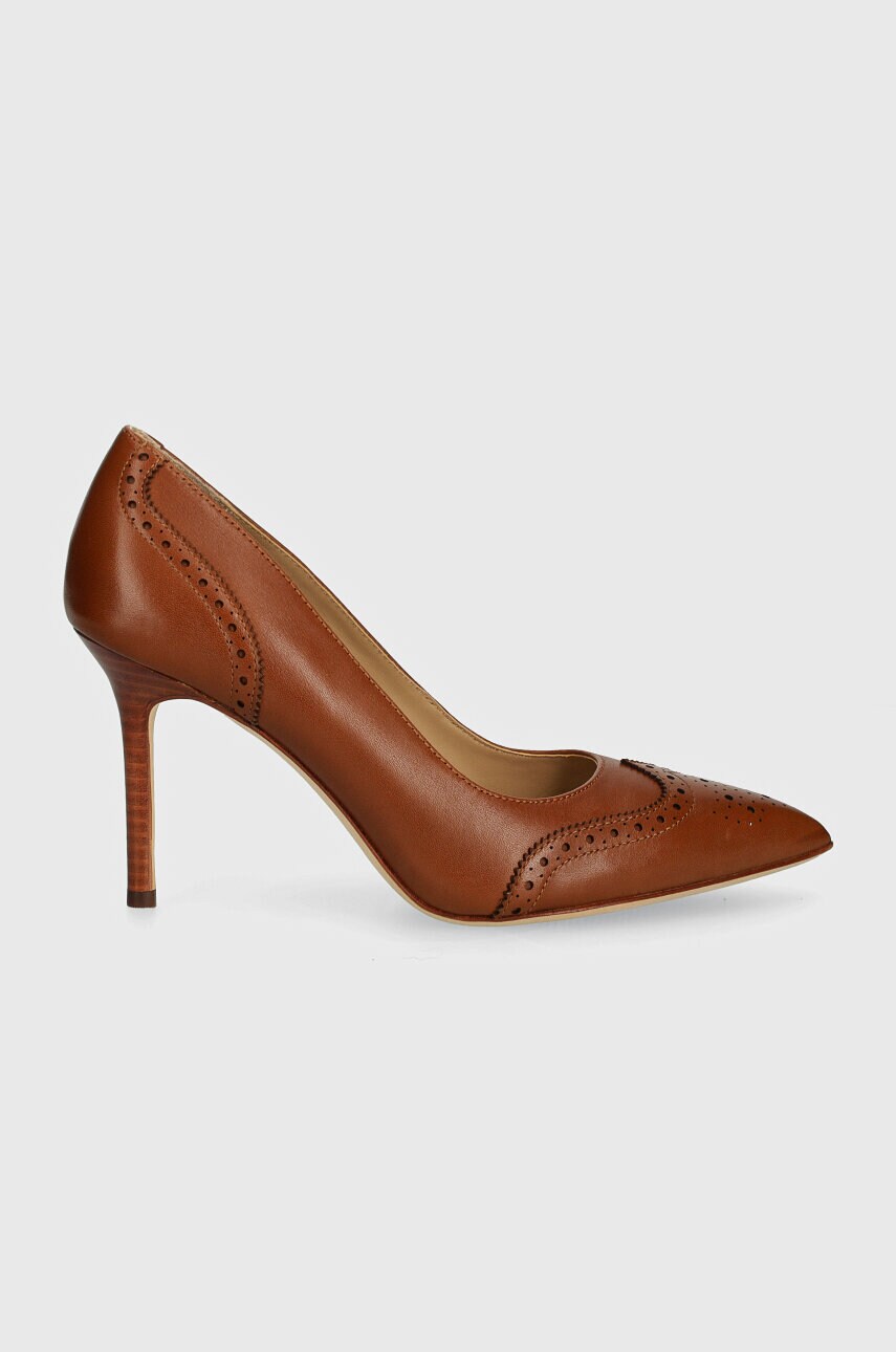 Шкіряні туфлі Lauren Ralph Lauren Lynden колір коричневий 802946161002