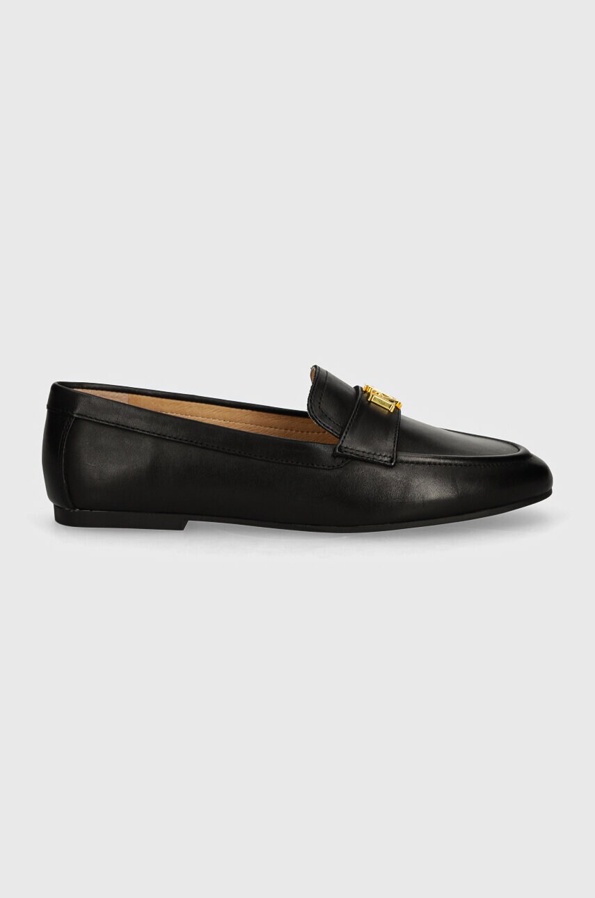 Шкіряні мокасини Lauren Ralph Lauren Averi III жіночі колір чорний на плоскому ходу 802946808001