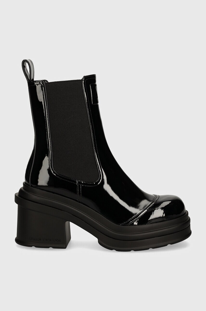 Черевики Armani Exchange жіночі колір чорний каблук блок XDN035 XV879 00002