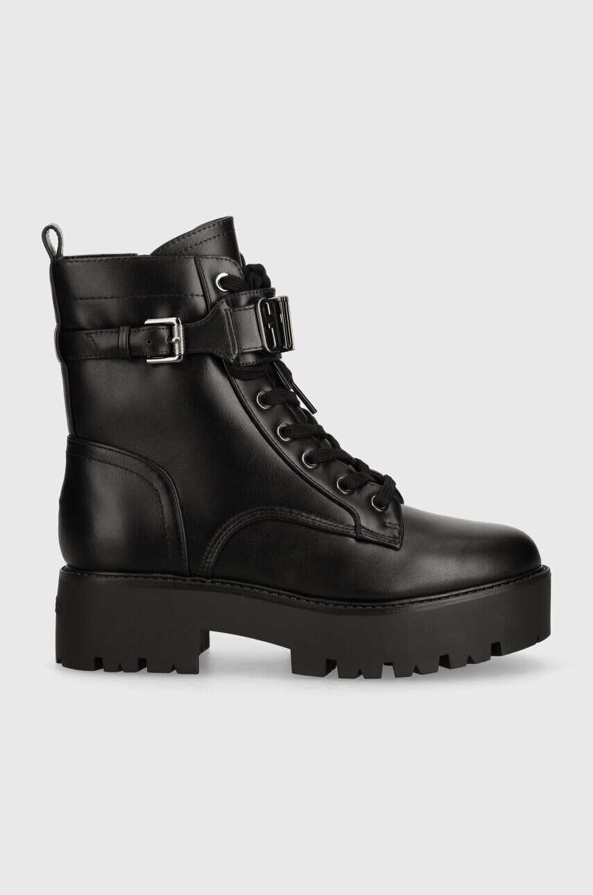 Черевики Guess VAIRES жіночі колір чорний на платформі FLTSOM ELE10