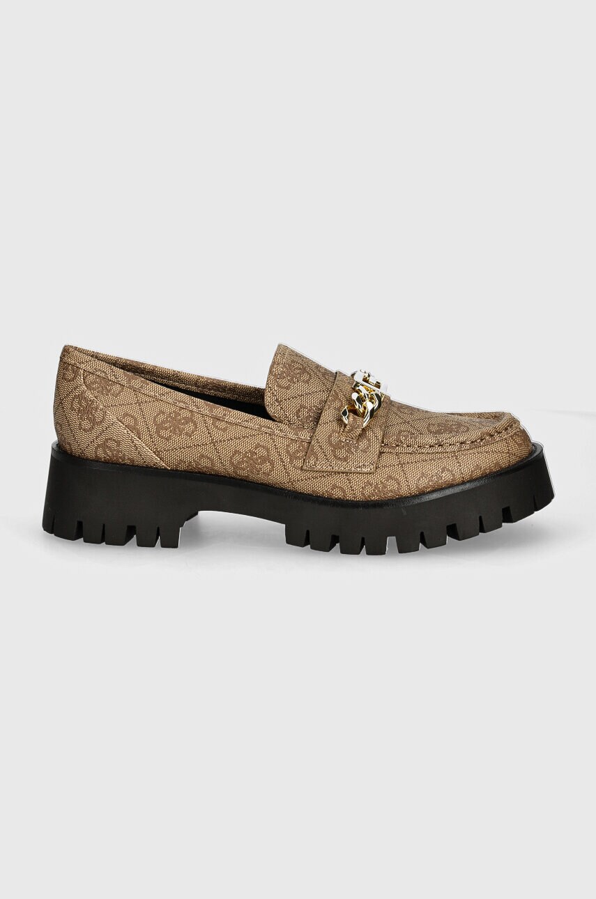 Мокасини Guess ALMOSTY жіночі колір коричневий на платформі FLTALM FAL14
