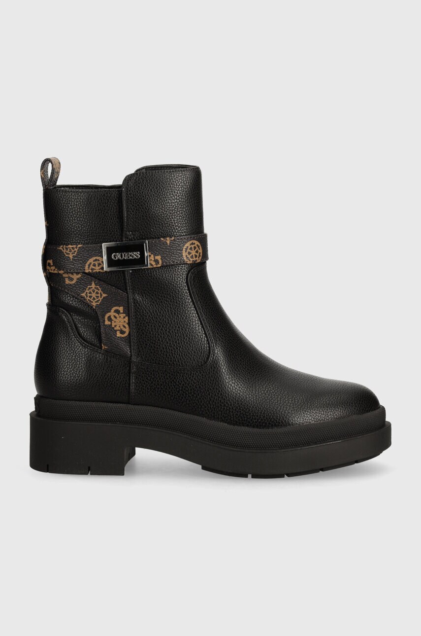 Черевики Guess OVELLE2 жіночі колір чорний на плоскому ходу FLTOVE FAL10