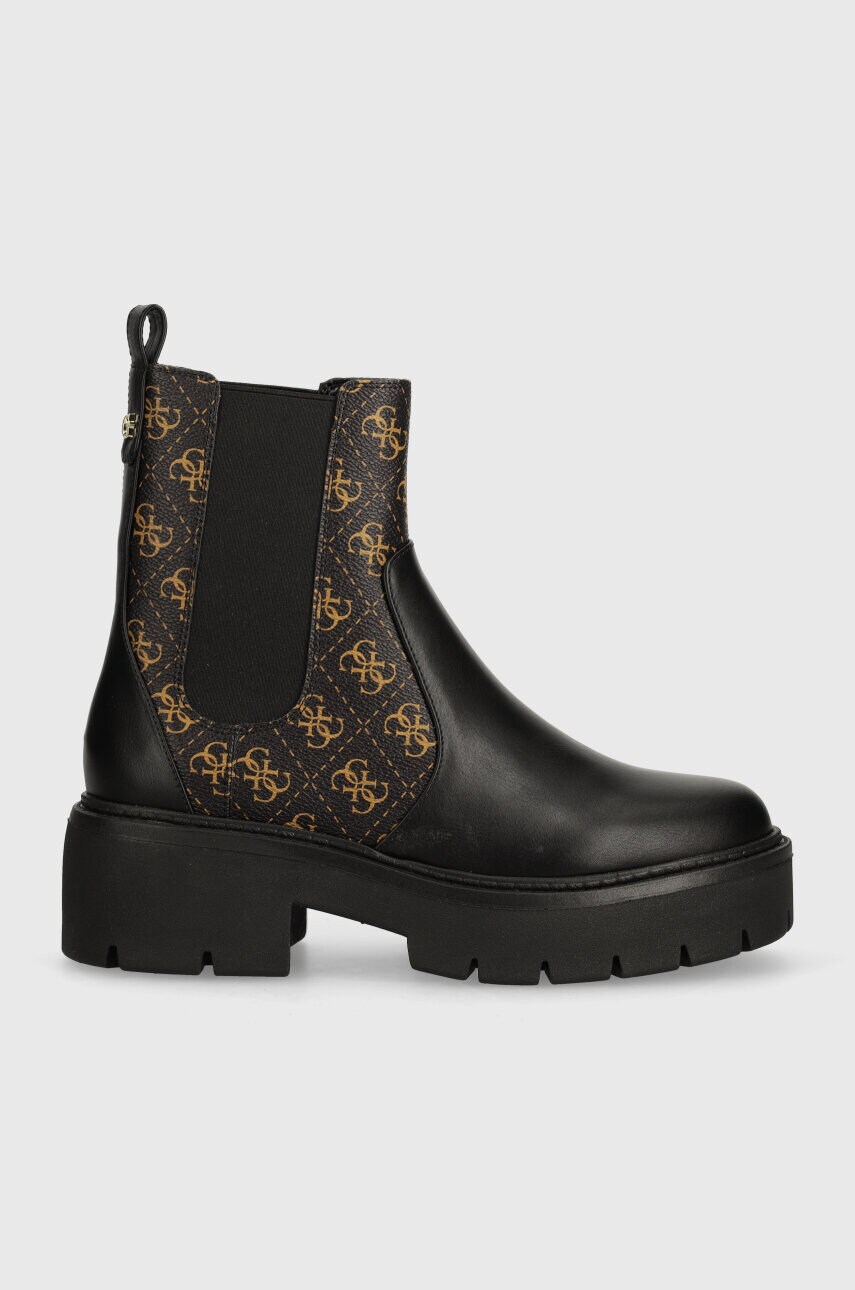 Черевики Guess SHUZE жіночі колір чорний на платформі FLTSHU ELE10