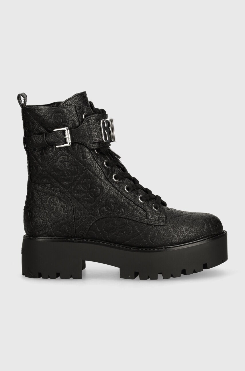 Черевики Guess VAIRES жіночі колір чорний на платформі FLTSOM FAL10
