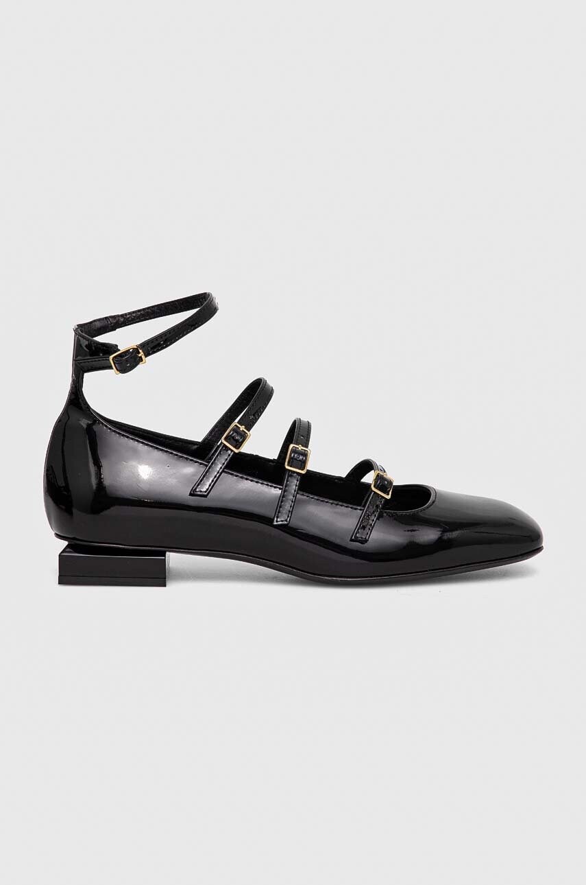 Шкіряні балетки AGL Angie L Straps колір чорний  D557003PCMOON0000