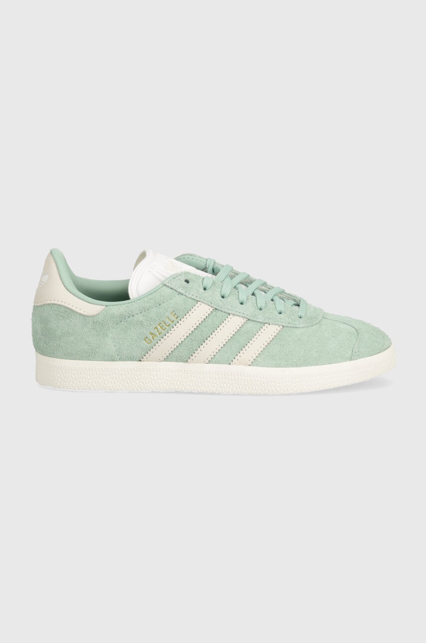 Шкіряні кросівки adidas Originals Gazelle колір зелений IG4393