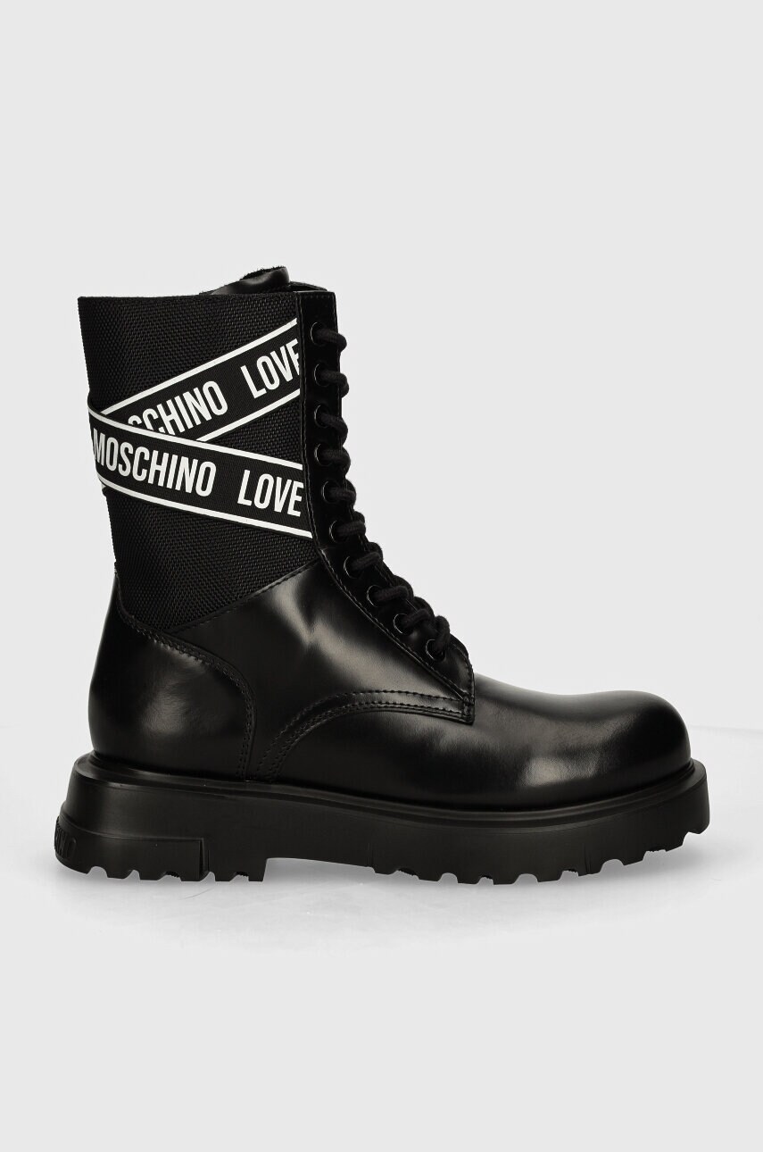 Черевики Love Moschino жіночі колір чорний на платформі JA24094G1LIA700A