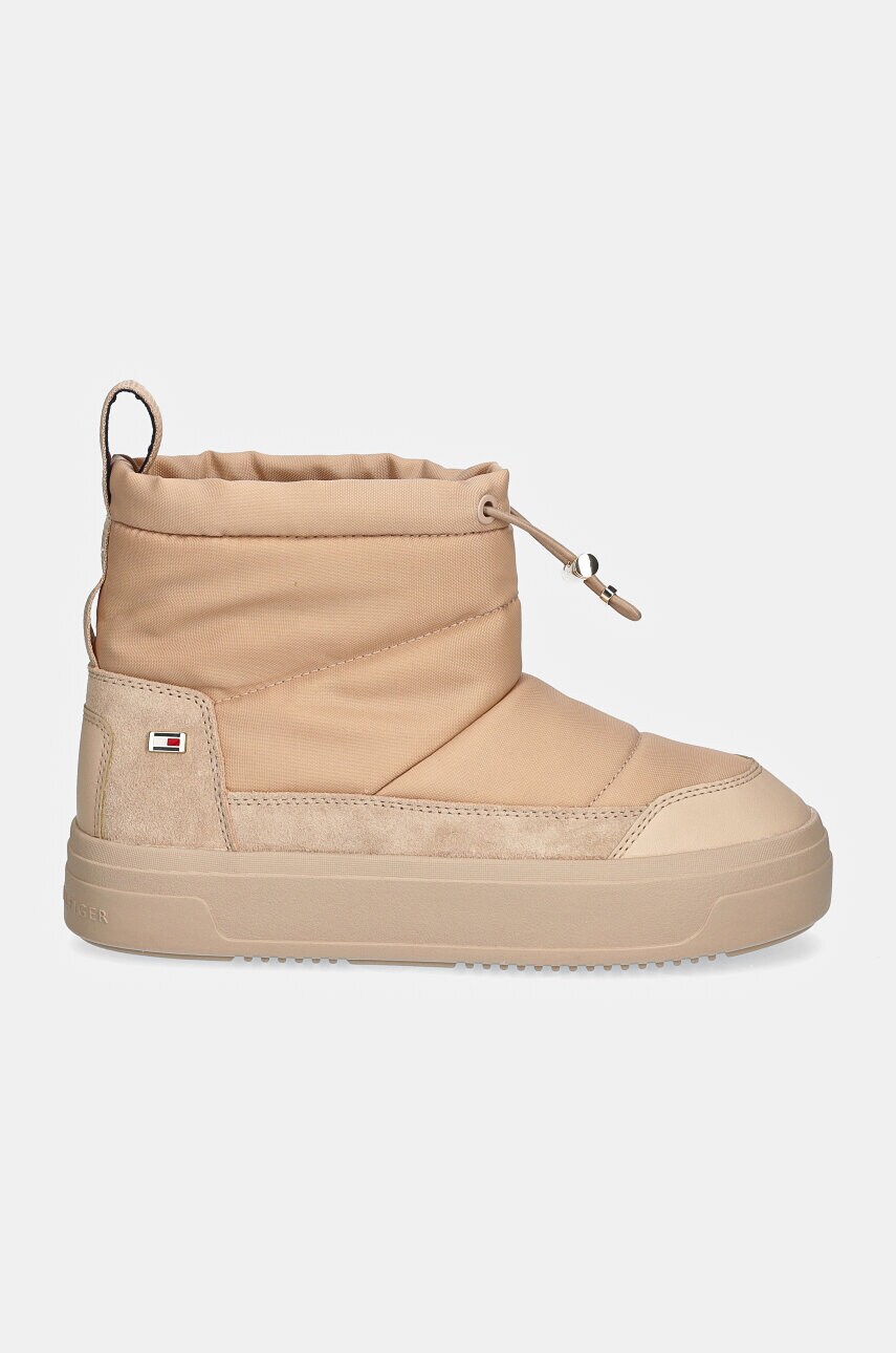 Зимові чоботи Tommy Hilfiger FLAG NYLON MINI SNOWBOOT колір бежевий FW0FW08334