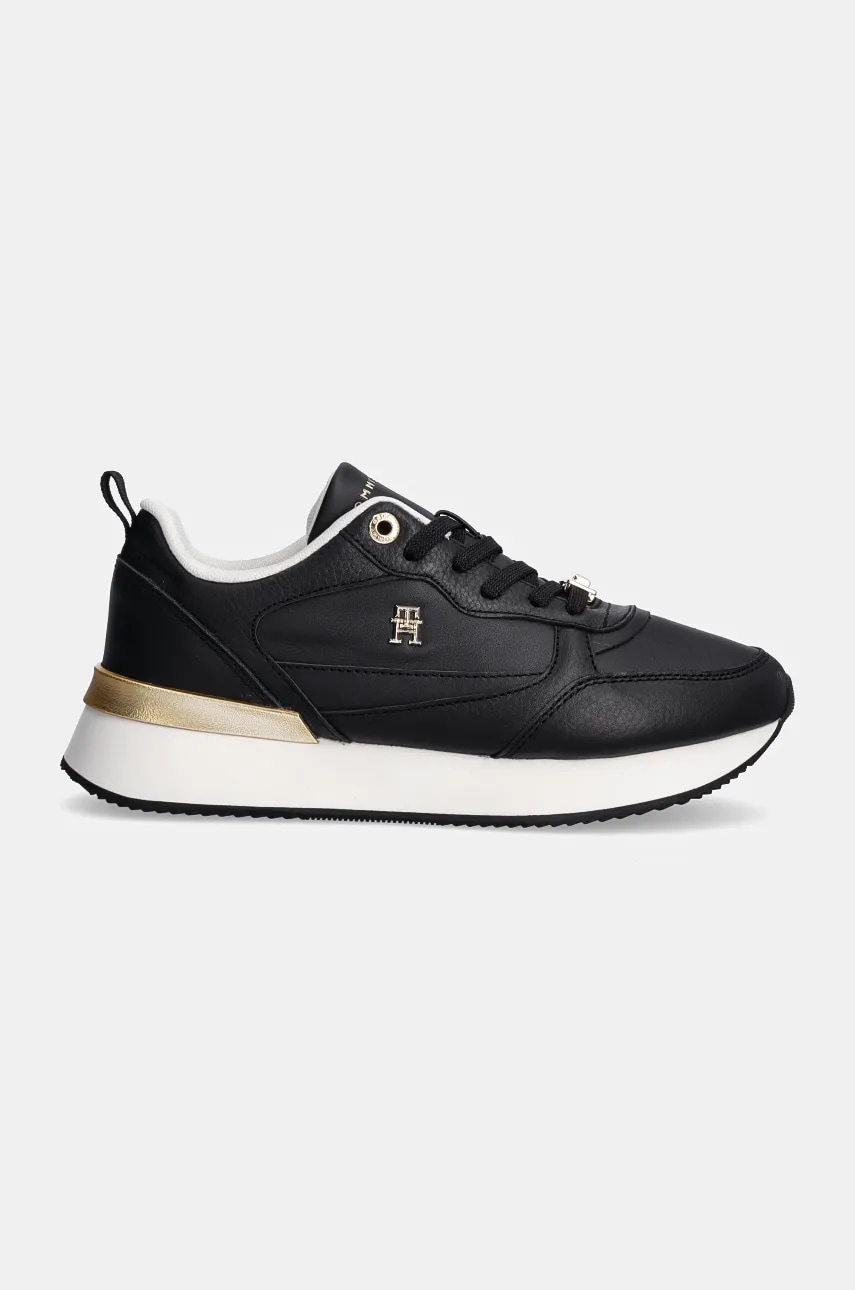 Шкіряні кросівки Tommy Hilfiger FEMININE RUNNER колір чорний FW0FW08117