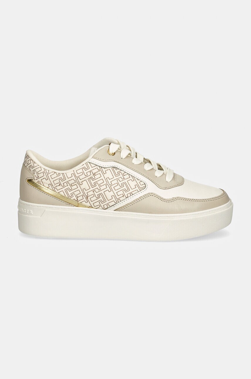 Кросівки Tommy Hilfiger PLATFORM MONOGRAM SNEAKER колір бежевий FW0FW08121