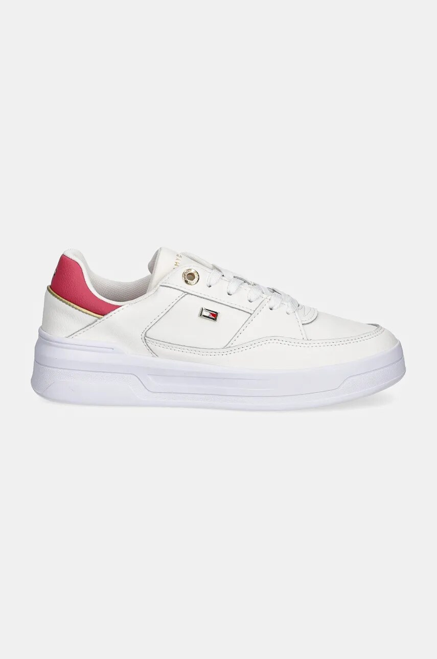 Шкіряні кросівки Tommy Hilfiger ESSENTIAL BASKET SNEAKER колір бежевий FW0FW08261