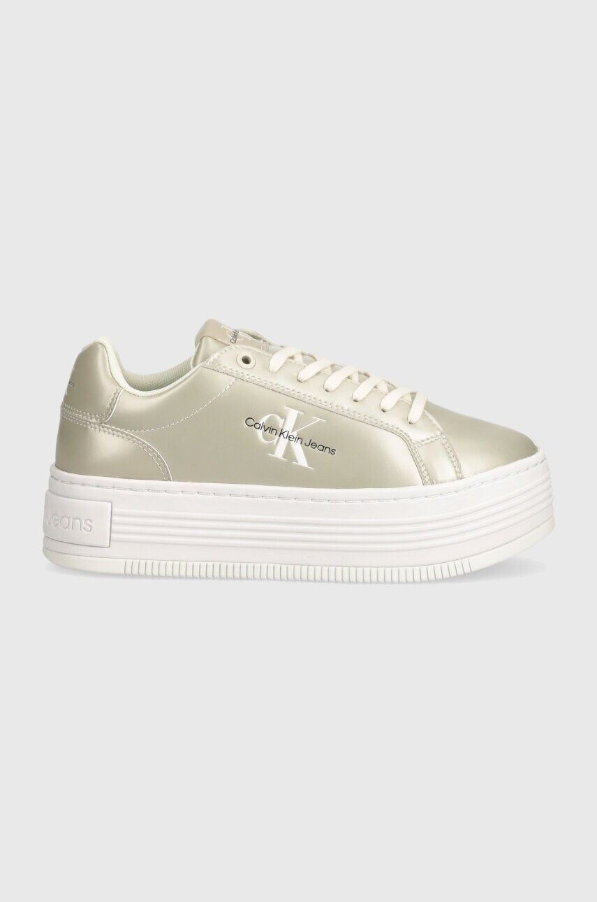 Кросівки Calvin Klein Jeans BOLD PLATF LOW LACE LTH ML MTL колір бежевий YW0YW01464