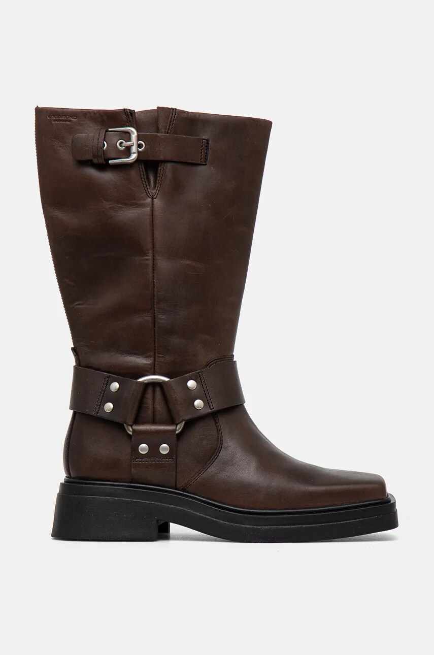 Шкіряні чоботи Vagabond Shoemakers EYRA жіночі колір коричневий на плоскому ходу 5452-209-19