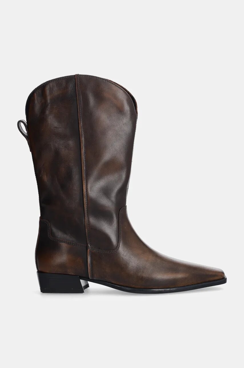 Шкіряні черевики Vagabond Shoemakers NELLA жіночі колір коричневий на плоскому ходу 5616-318-33