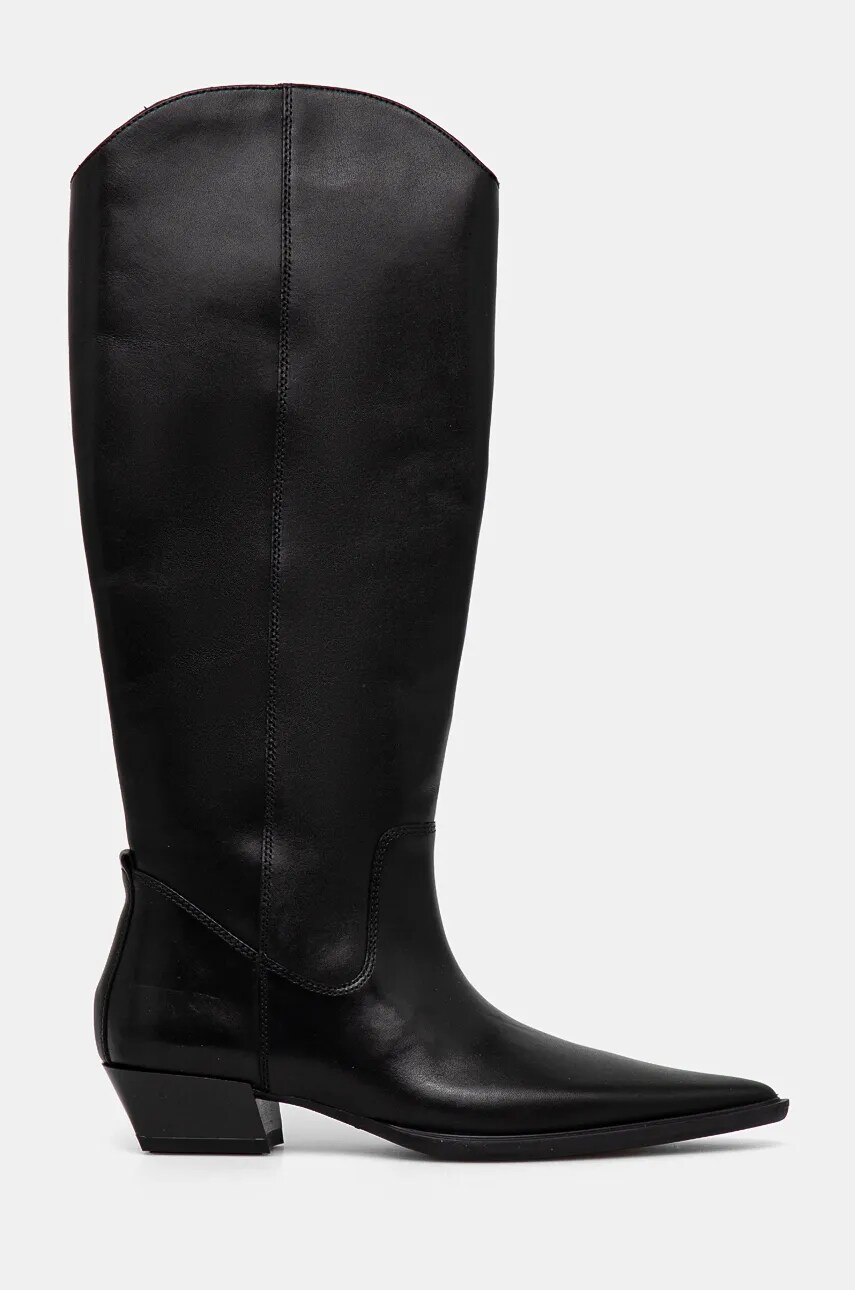 Шкіряні чоботи Vagabond Shoemakers CASSIE жіночі колір чорний каблук блок 5850-101-20