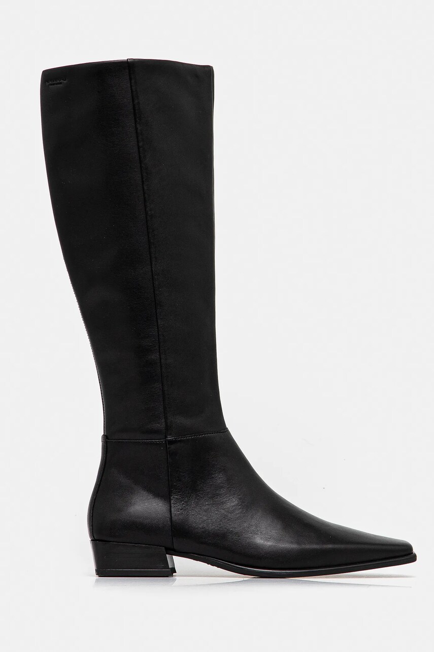 Шкіряні чоботи Vagabond Shoemakers NELLA жіночі колір чорний на плоскому ходу 5816-101-20